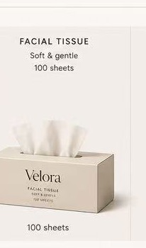 Velora facial tissue SKU design