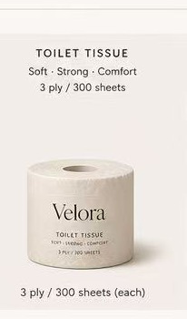 Velora toilet tissue SKU design